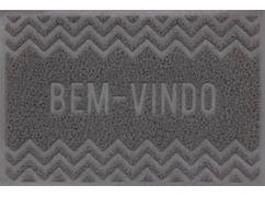 Capacho De Porta Vinílico Zig Zag Cinza 60X40Cm - Uzoo Capacho De Porta Vinílico Zig Zag Cinza 60X40Cm - Uzoo