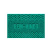 Capacho De Porta Vinílico Zig Zag Verde 60X40cm - Uzoo Capacho De Porta Vinílico Zig Zag Verde 60X40cm - Uzoo