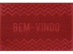 Capacho De Porta Vinílico Zig Zag Vermelho Escuro 60X40Cm - Uzoo Capacho De Porta Vinílico Zig Zag Vermelho Escuro 60X40Cm - Uzoo