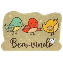 Capacho Divertido para Porta 38x58cm (Vinil) - Bichinhos - Pássaros