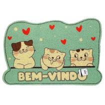 Capacho Divertido Porta 38X58Cm Vinil - Bichinhos - Gatos