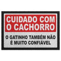 Capacho Em Vinil Cuidado Com O Cachorro E O Gato Capacho Em Vinil Cuidado Com O Cachorro E O Gato