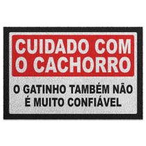 Capacho Em Vinil Cuidado Com O Cachorro E O Gato Capacho Em Vinil Cuidado Com O Cachorro E O Gato