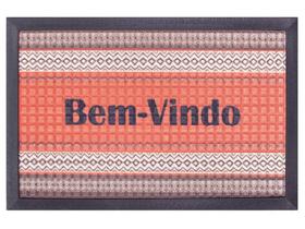 Capacho Fenice Estampado Borda Etnica Coral 59X39Cm - Uzoo