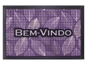 Capacho Fenice Estampado Folha Roxo 59X39Cm - Uzoo Capacho Fenice Estampado Folha Roxo 59X39Cm - Uzoo