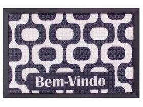 Capacho Fenice Estampado Ipanema Preto/Branco 59X39Cm - Uzoo