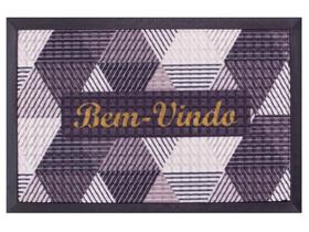 Capacho Fenice Estampado Triângulos Preto 59X39Cm - Uzoo Capacho Fenice Estampado Triângulos Preto 59X39Cm - Uzoo