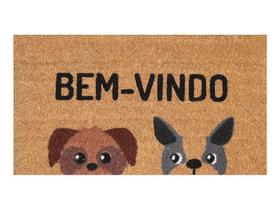 Capacho Fibra De Coco Cachorros Marrom E Preto 60X33Cm - Uzoo Capacho Fibra De Coco Cachorros Marrom E Preto 60X33Cm - Uzoo