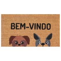 Capacho Fibra de Coco - Divertido Retangular - 60cm x 33cm - Cachorros Marrom e Preto - UZOO Capacho Fibra de Coco - Divertido Retangular - 60cm x 33cm - Cachorros Marrom e Preto - UZOO