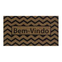 Capacho Fibra De Coco Estilo Retangular Zigzag Preto Capacho Fibra De Coco Estilo Retangular Zigzag Preto