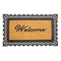 Capacho Fibra de Coco Prime 24 Bege-Preto 0,45X0,75M