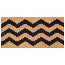 Capacho Fibra de Coco - Slim Retangular - 70cm x 33cm - Zig-Zag Preto - UZOO Capacho Fibra de Coco - Slim Retangular - 70cm x 33cm - Zig-Zag Preto - UZOO