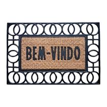 Capacho Fibra De Coco Tapete Emborrachado Frame 60x40cm Uzoo Desenho Do Tecido Circulos Capacho Fibra De Coco Tapete Emborrachado Frame 60x40cm Uzoo Desenho Do Tecido Circulos