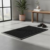 Capacho Grande Tapete De Porta Antiderrapante 75cm x 45cm Preto