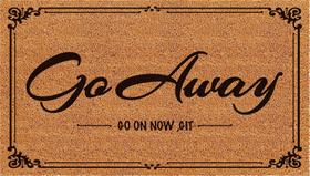 Capacho HEYAOBAIHUO Go Away Go On Now Git 30x43cm Halloween