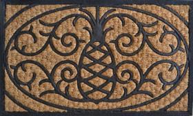 Capacho Imports Décor Abacaxi em Fibra de Coco e Borracha 46x76cm