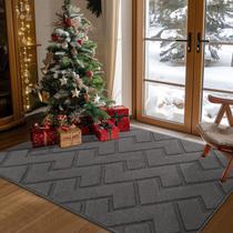 Capacho interno de borracha hicorfe, antiderrapante, 90x150cm, cinza