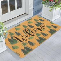 Capacho IZUS Green-Trees Christmas Welcome antiderrapante 45x75cm
