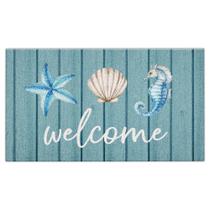 Capacho Jvpke 43x76 cm Blue Beach Design Interior e Exterior Capacho Jvpke 43x76 cm Blue Beach Design Interior e Exterior