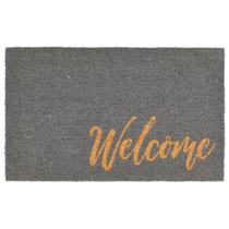 Capacho MDesign retangular de borracha de coco 36x22cm natural/cinza