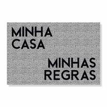 Capacho minha casa, minhas regras cores:prata Capacho minha casa, minhas regras cores:prata