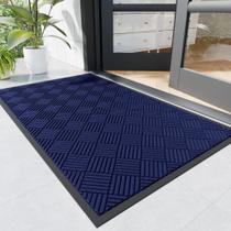 Capacho Naturei 122 x 91 cm Antiderrapante Azul Resistente