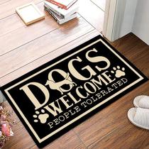 Capacho onwq Funny Welcome Dogs Welcome People Tolerated