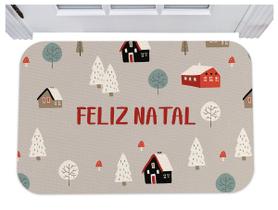 Capacho para porta feliz natal festas decoração tapete 40x60 - Super Presentez