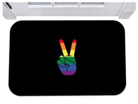 Capacho paz e amor piece lgbt gay pride tapete 40x60