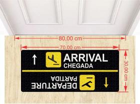 Capacho Personalizado para Porta Chegada e Partida 70x30cm Preto