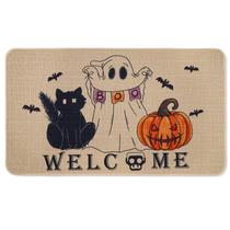 Capacho PIXFAIRY Halloween Black Cat Ghost Pumpkin 43x74cm