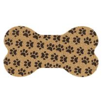 Capacho PVC Osso Pegada Bege e Preto 40x60cm