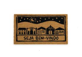 Capacho Retangular Fibra De Coco Base PVC 60x33cm - Komeco Xilogravura Capacho Retangular Fibra De Coco Base PVC 60x33cm - Komeco Xilogravura