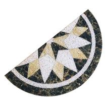 Capacho semi-círculo, padrão de mármore anti deslizamento meio lua pvc tapete, 30x60cm - 1