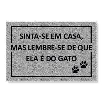 Capacho sinta-se em casa, gato cores:prata Capacho sinta-se em casa, gato cores:prata