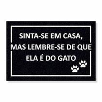 Capacho sinta-se em casa, gato cores:preto Capacho sinta-se em casa, gato cores:preto
