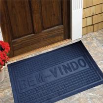 Capacho tapete azul antiderrapante macio base pvc para porta entrada varanda jardim casa luxo