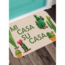 Capacho Tapete Cactus Mi Casa Su Casa Decorativo 40x60cm Capacho Tapete Cactus Mi Casa Su Casa Decorativo 40x60cm