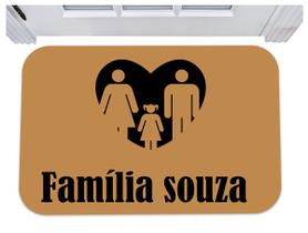 Capacho tapete com nome da familia personalizado 40x60