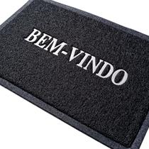 Capacho Tapete de Entrada Bem Vindo 60cm x 40cm PVC Preto Capacho Tapete de Entrada Bem Vindo 60cm x 40cm PVC Preto