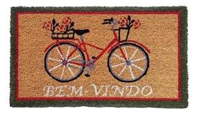 Capacho Tapete Para Porta Fibra De Coco 60x33 Bella Casa Desenho Do Tecido Bicicleta