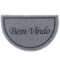 Capacho Tapete Porta Entrada Meia Lua 38x60 Bem vindo Cinza Capacho Tapete Porta Entrada Meia Lua 38x60 Bem vindo Cinza