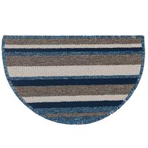 Capacho Tapete Porta Entrada Meia Lua 38x60 Strips Azul Capacho Tapete Porta Entrada Meia Lua 38x60 Strips Azul