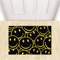 Capacho Tapete Smile Carinhas Felizes 60X40cm Antiderrapante Capacho Tapete Smile Carinhas Felizes 60X40cm Antiderrapante