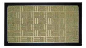 Capacho Textura Quadriculada Com Borda Fenice Bege 69x39cm - Uzoo