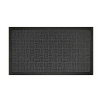 Capacho Textura Quadriculada Com Borda Fenice preto 69X39cm - Uzoo