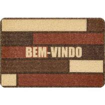 Capacho Vinilico Bem Vindo Marrom/Bege 60x40cm Bellacasa