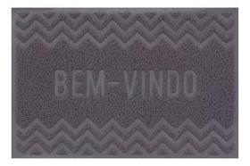 Capacho Vinilico Zigzag Antiderrapante 60x40cm Uzoo Cor Cinza