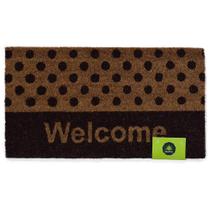 Capacho Welcome Círculos Natural e Preto 33x60 cm