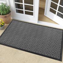 Capacho Yimobra Front Door 36x24cm Cinza Impermeável